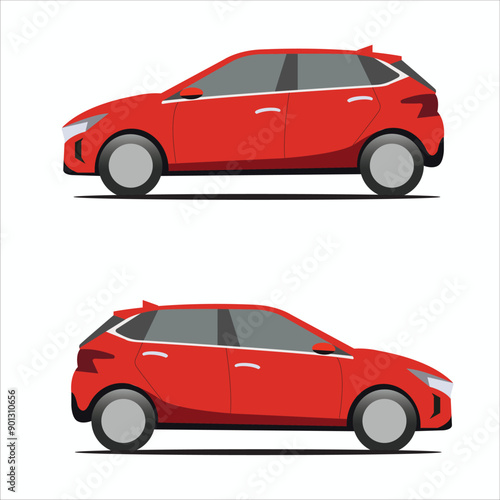 family, tidy, travel, red, suv, roof, isometric, red car, red suv, car collection, studio, concept,