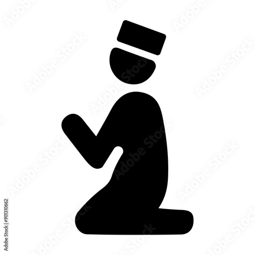 A filled style icon of prayer room 