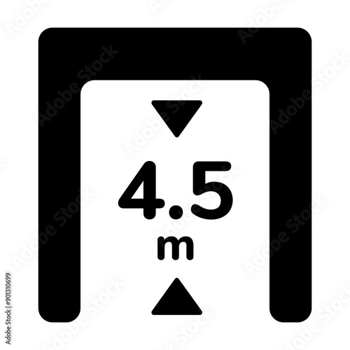Height limit board icon in glyph style 