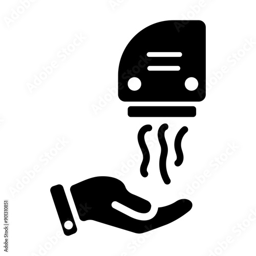 A glyph style icon of hand dryer