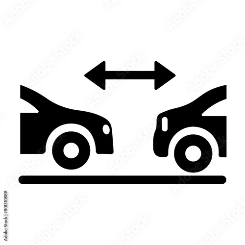 A filed style icon of maintain distance