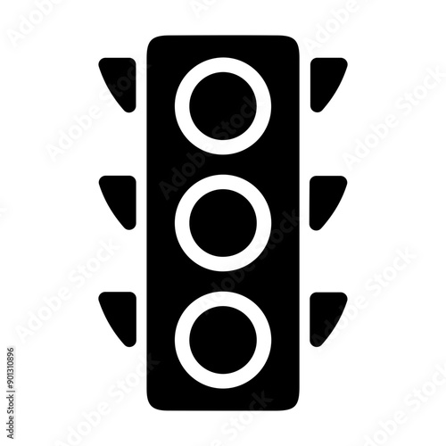 A glyph style icon of traffic lights