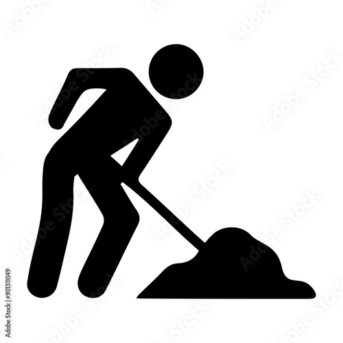 Labour working icon in glyph style 