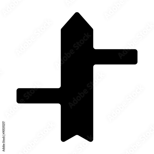 A glyph style ion of road intersect sign 