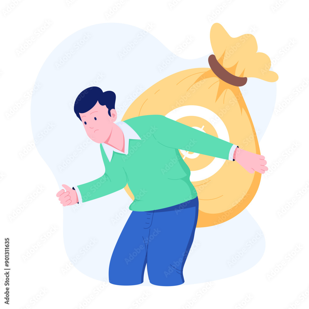 A flat style illustration of loan A flat style illustration of loan
