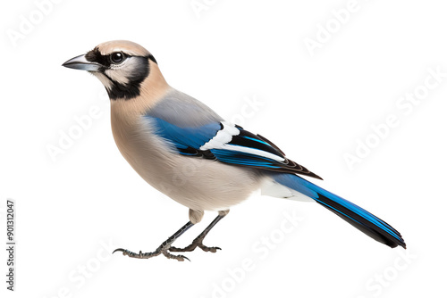 Modern jay bird illustration isolated on transparent background for nature and wildlife digital design projects photo