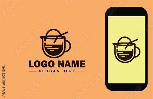 Glassware company icon Glassworks Glass production firm Glass manufacturer flat logo sign symbol editable vector