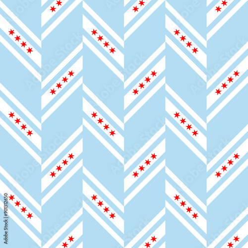 chicago city flag pattern chevron background. vector illustration