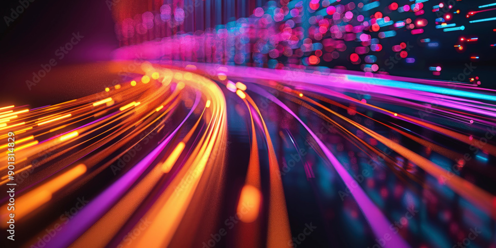 Colorful light trails and bokeh effects create a dynamic, futuristic scene, evoking a sense of speed, technology, and vibrant energy. Colorful light trails and bokeh effects create a dynamic, futuristic scene, evoking a sense of speed, technology, and vibrant energy.