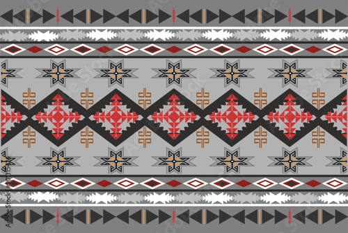 Native fabric patterns, Navajo, Native American, native fabric, geometric, applied American fabric patterns, Asian fabric patterns, Native American Gentle gray tone, pastel gray with a slight red tint