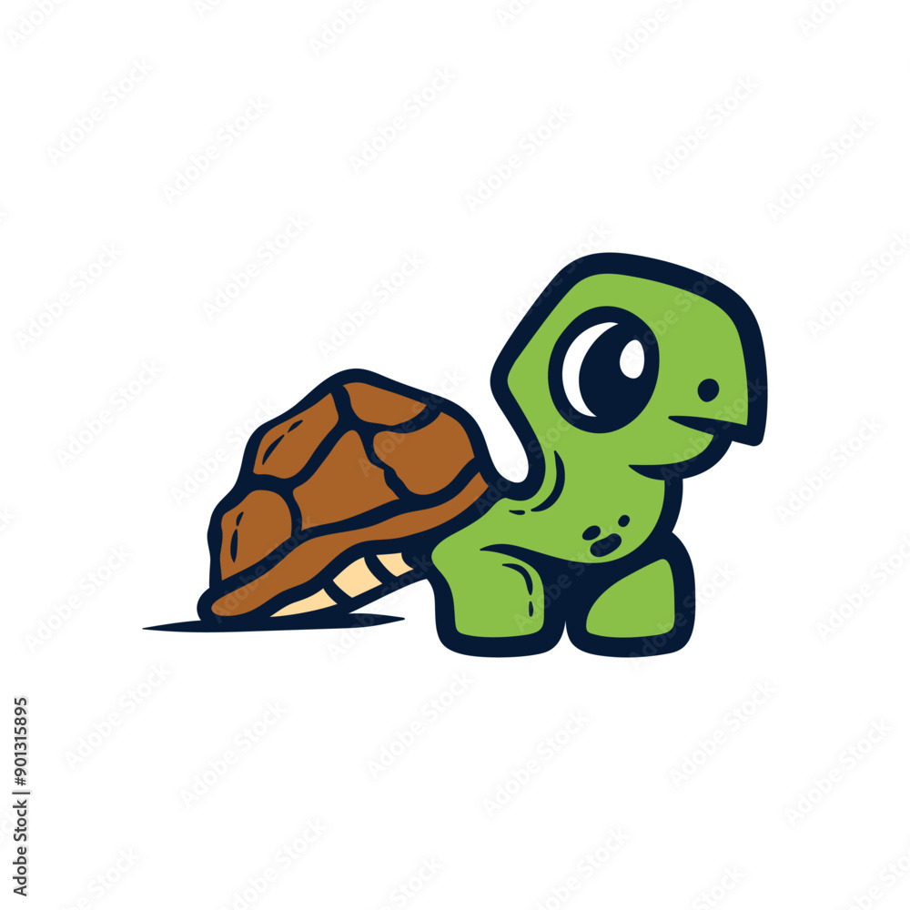 Obraz premium Funny Turtle Mascot Illustration Creative Design Icon Template Logo