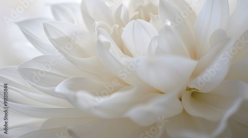 Close Up of White Chrysanthemum Petals with Soft Glow