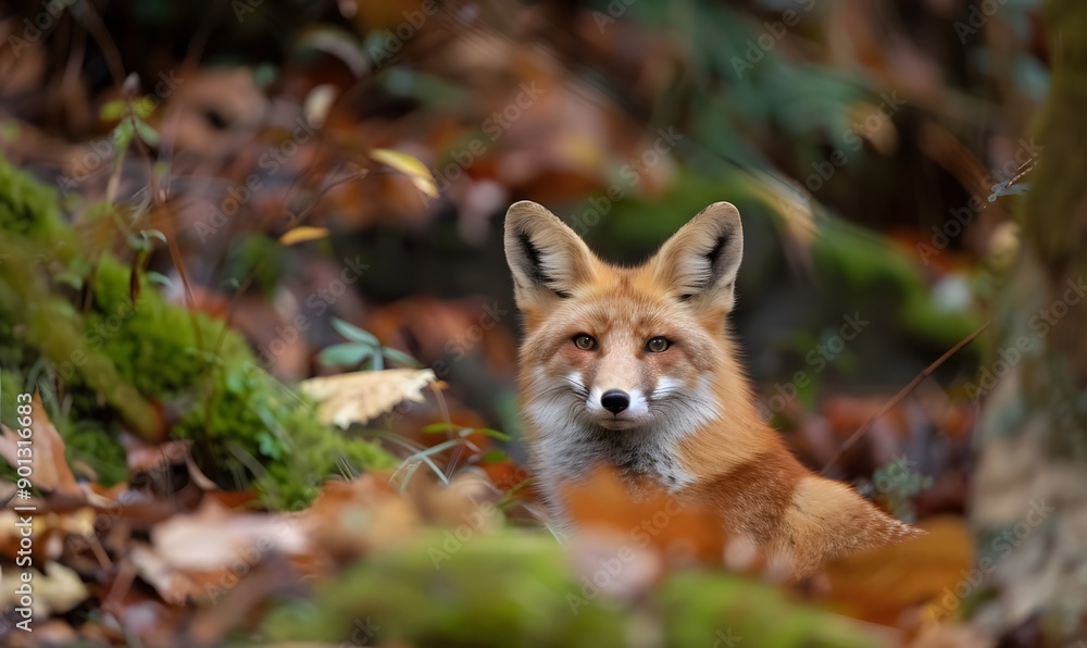 Vibrant orange fox with sharp ears, Generative AI Vibrant orange fox with sharp ears, Generative AI