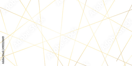 Luxury banner golden geometric lines overlap design. Golden Seamless random chaotic lines on transparent background.