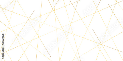 Luxury banner golden geometric lines overlap design. Golden Seamless random chaotic lines on transparent background.