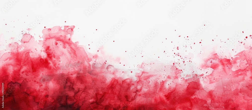 Detailed close up of red abstract watercolor painting art on a hot toned white background Ideal for card or banner design with copy space image Detailed close up of red abstract watercolor painting art on a hot toned white background Ideal for card or banner design with copy space image