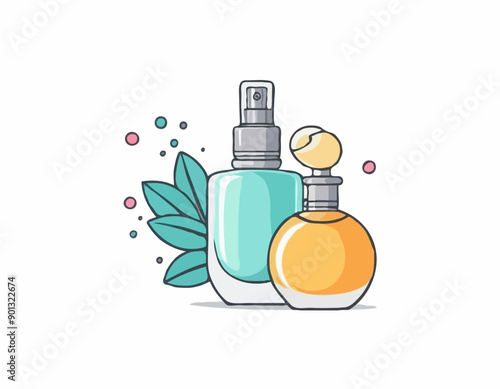 Portable perfume spray atomizer for travel vector cartoon illustration isolated on a white background