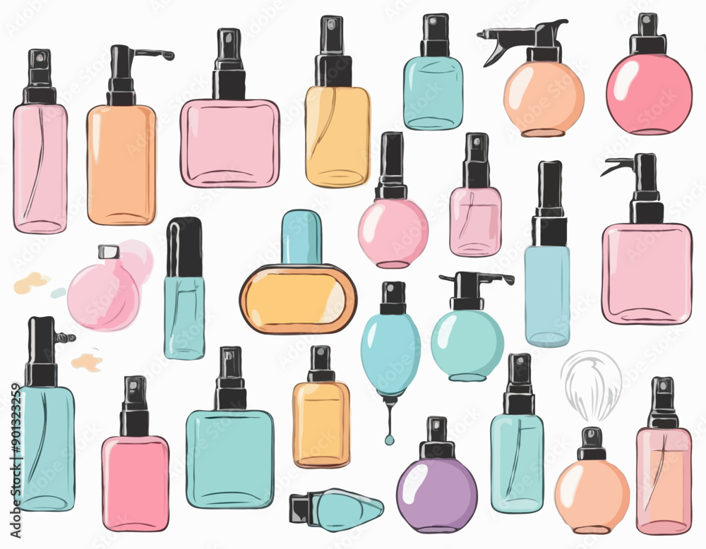 Portable perfume spray atomizer for travel vector cartoon illustration isolated on a white background Portable perfume spray atomizer for travel vector cartoon illustration isolated on a white background