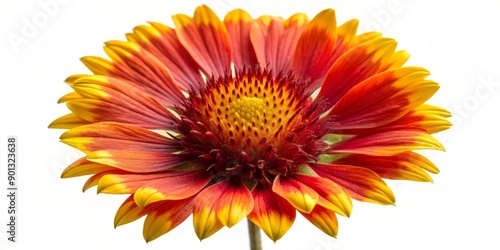 Vibrant orange and yellow petals of a gaillardia flower beautifully isolated on a transparent background, showcasing its intricate details and delicate texture.