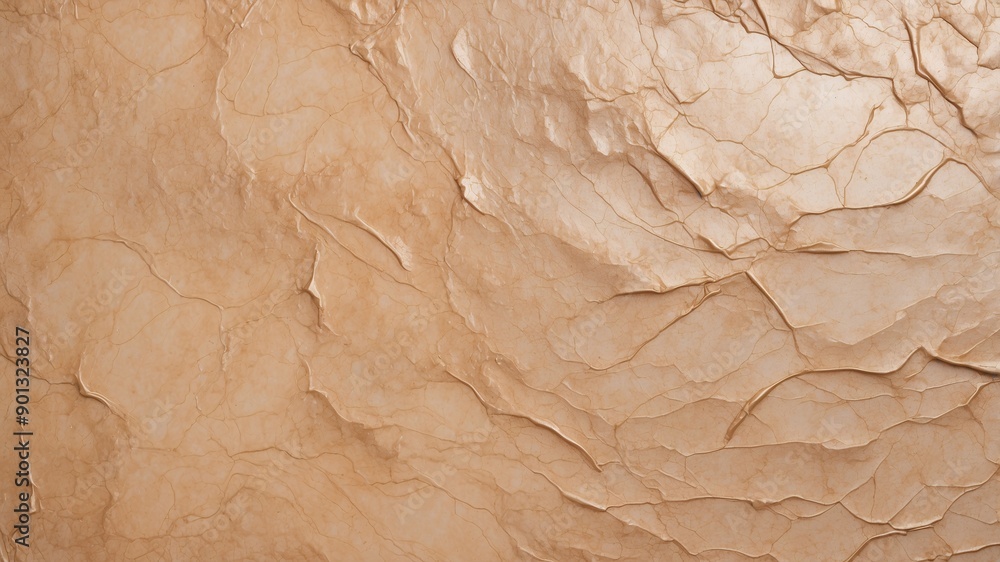 Obraz premium Close-up of a golden, textured surface depicting desert-like patterns, perfect for backgrounds or design projects.