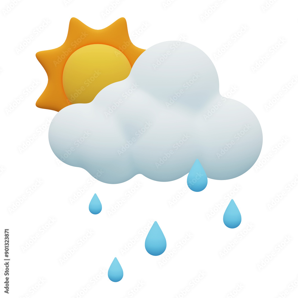 cloudy weather with rain drops 3D graphic cloudy weather with rain drops 3D graphic