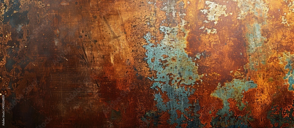 Industrial theme horizontal copy space image of worn and rusted metal sheet texture Industrial theme horizontal copy space image of worn and rusted metal sheet texture