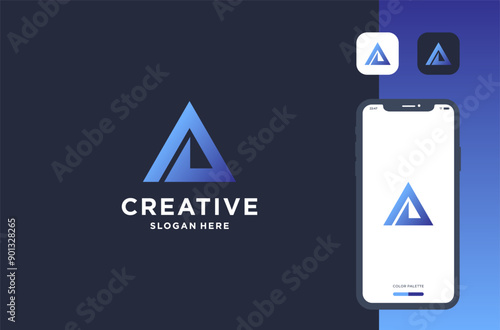pyramid logo design for business brand inspiration