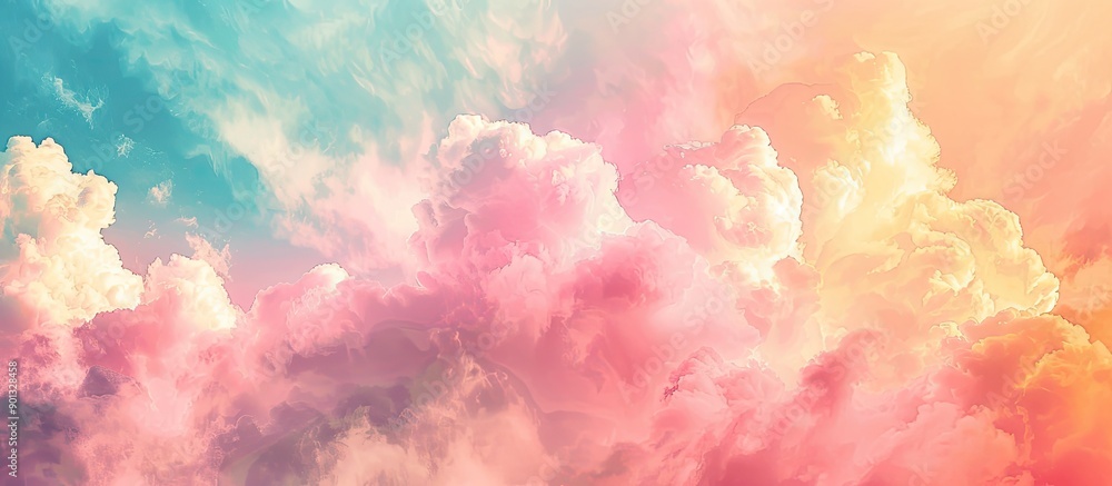 Vibrant pastel colored sky with a textured background perfect for copy space image Vibrant pastel colored sky with a textured background perfect for copy space image