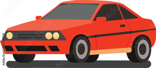 Art & Illustration. Flat Vector Car Side View. Modern car vector image. photo