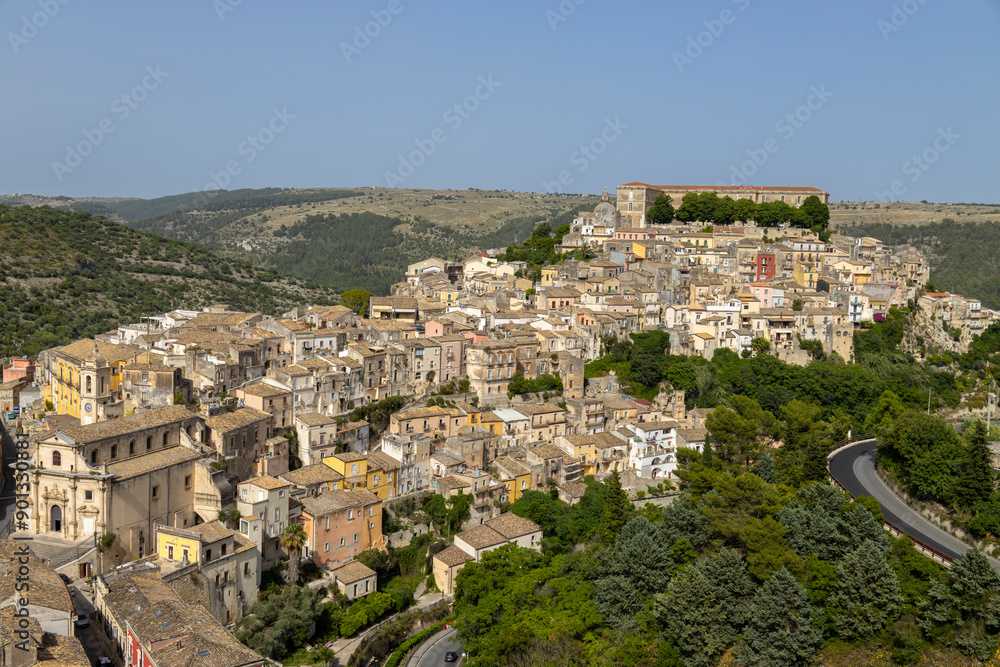 Fototapeta premium Aerial view of the city of Ragusa, Sicily, Italy