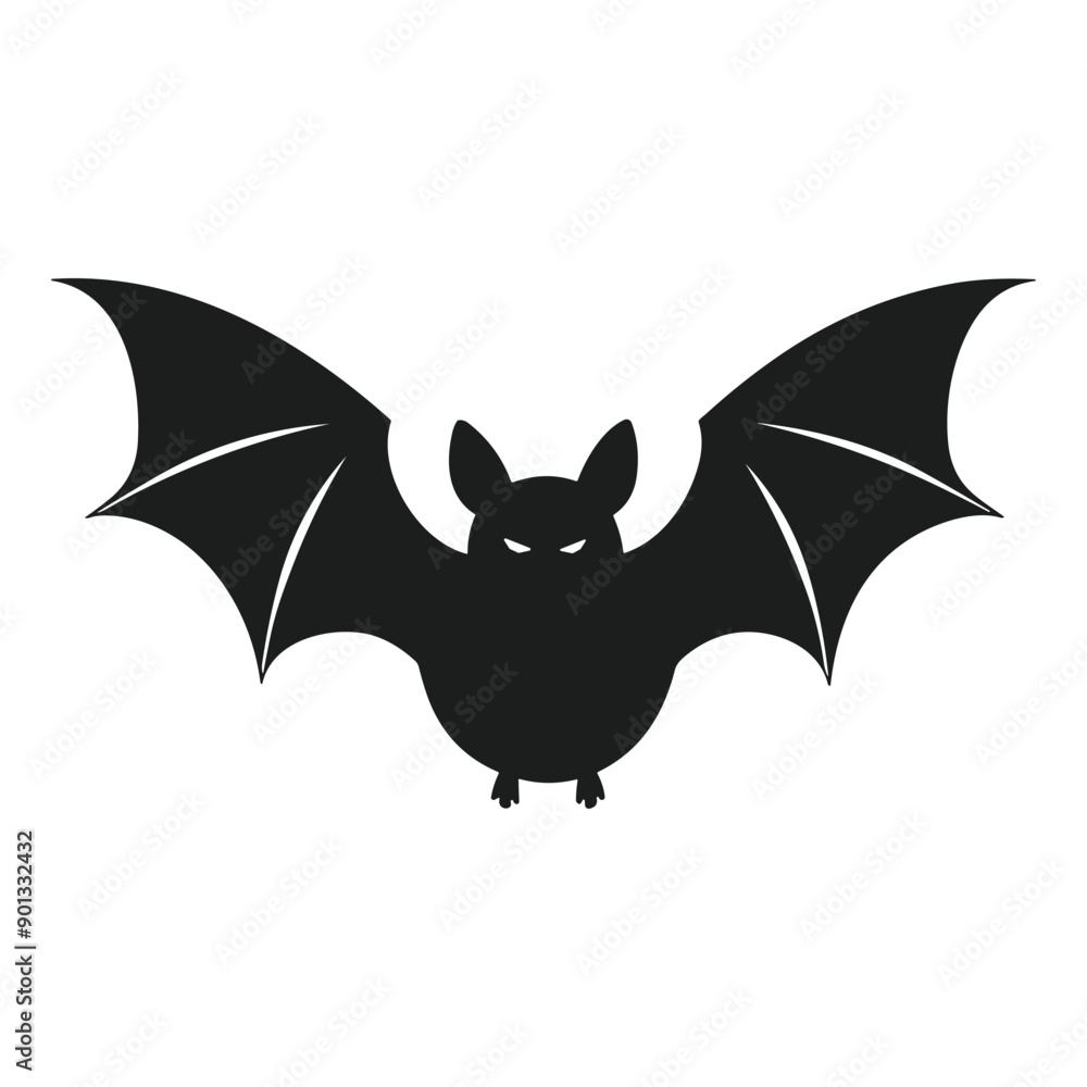 Fototapeta premium Bat silhouette vector design for creepy Halloween projects