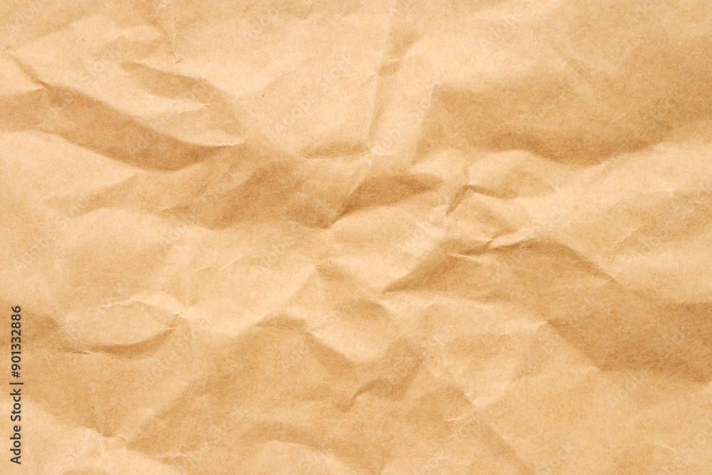 Fototapeta premium Abstract crumpled and creased recycle brown paper texture background