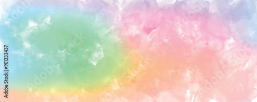 A colorful dance of watercolor hues blending on canvas