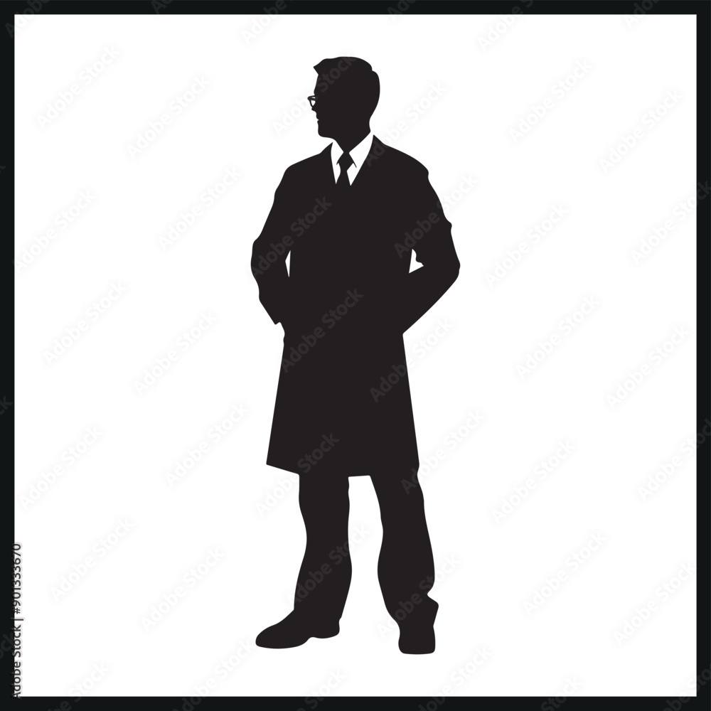 Scientist in Lab Coat silhouette. Scientist silhouette Scientist in Lab Coat silhouette. Scientist silhouette