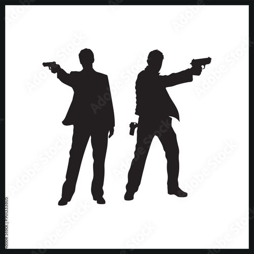 Vector silhouette of a Shooting. shooter silhouette