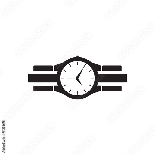 modern stylish wristwatch logo design