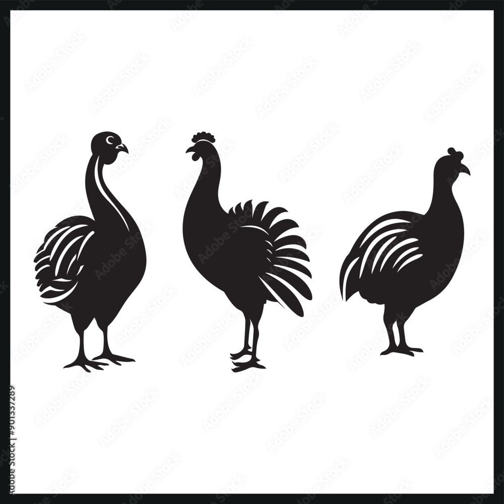 Obraz premium Vector Turkey silhouette. animal silhouette, logo, clip art 