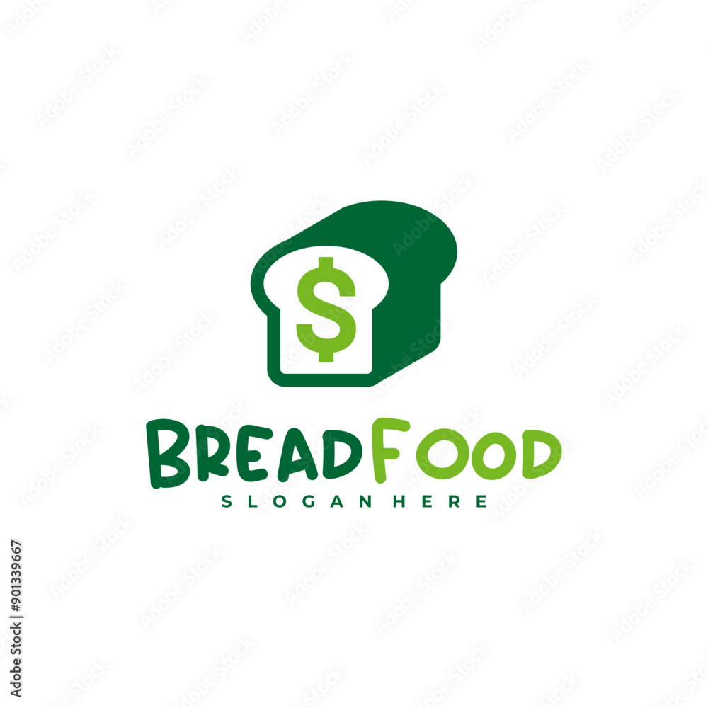 Money with bread logo vector template, Creative bread money logo design concepts Money with bread logo vector template, Creative bread money logo design concepts