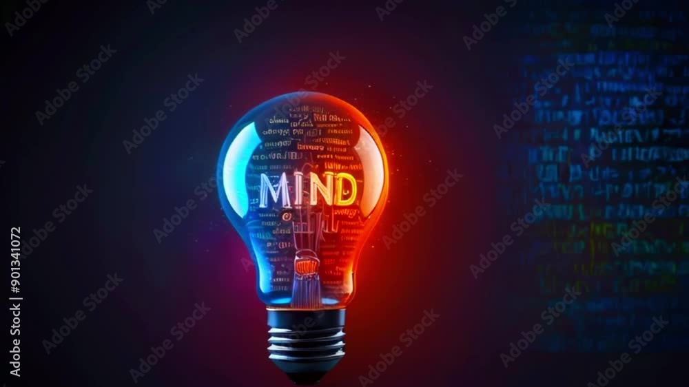It's a lightbulb with the word It's a lightbulb with the word
