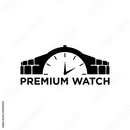 modern stylish wristwatch logo design