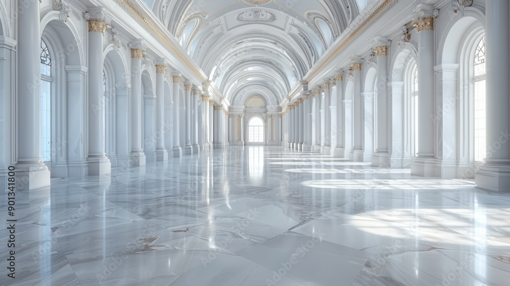 Fototapeta premium Grand Hallway of White Marble