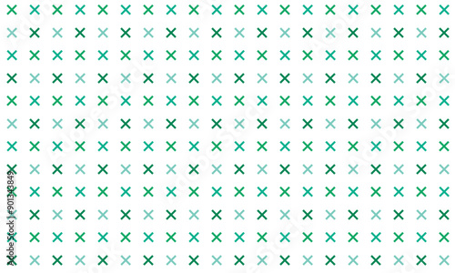 Seamless pattern with green x signs