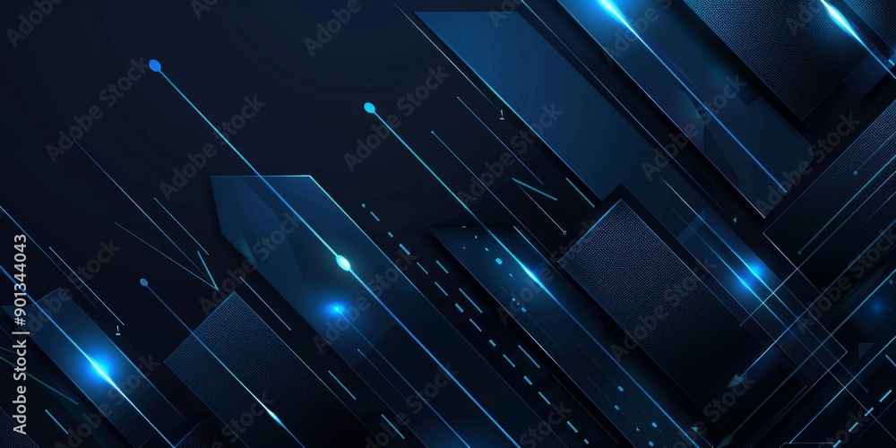 Dark blue polygonal background, neon blue tech and black background, Dark blue polygonal background, neon blue tech and black background,