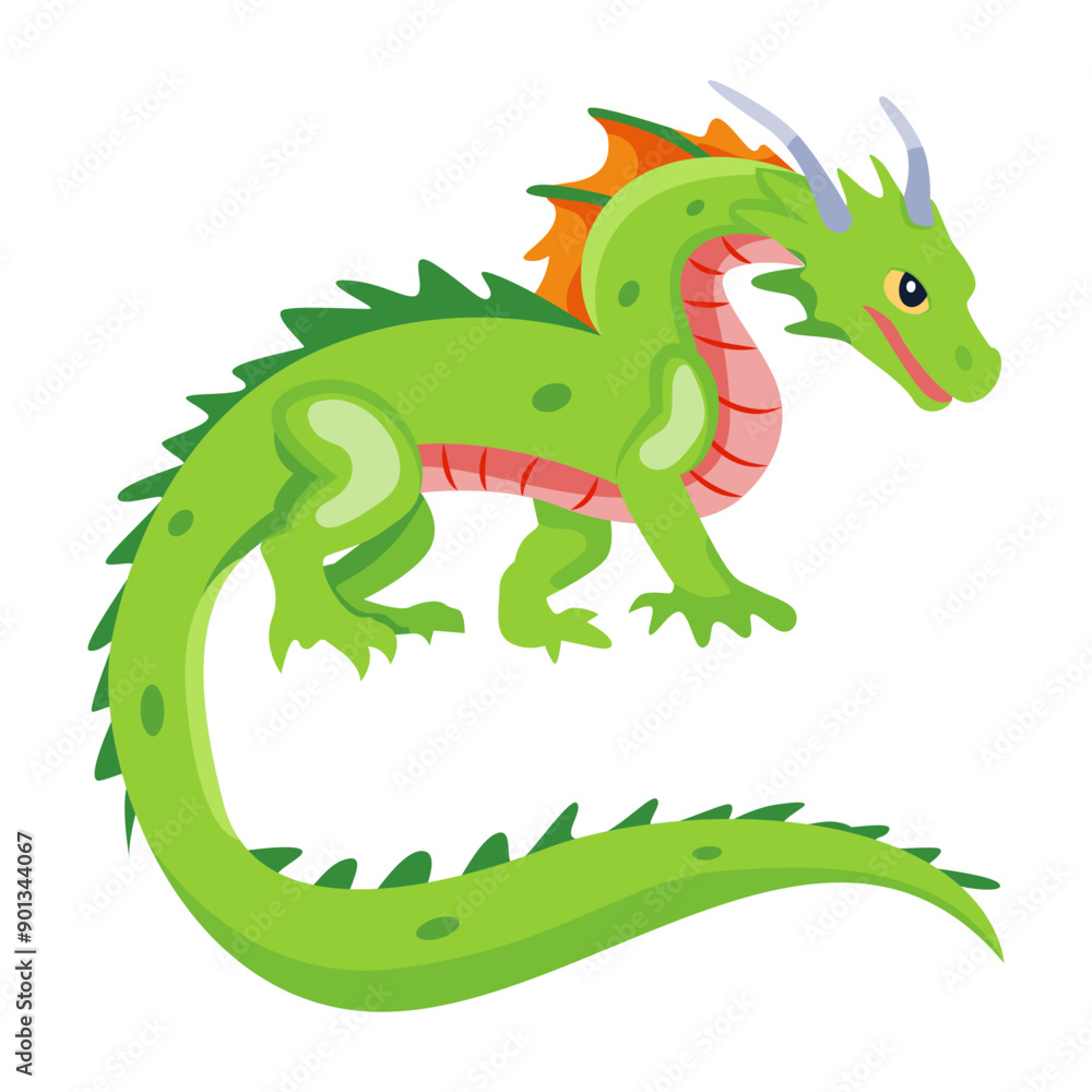Naklejka premium Firedrake cartoon vector design in flat style