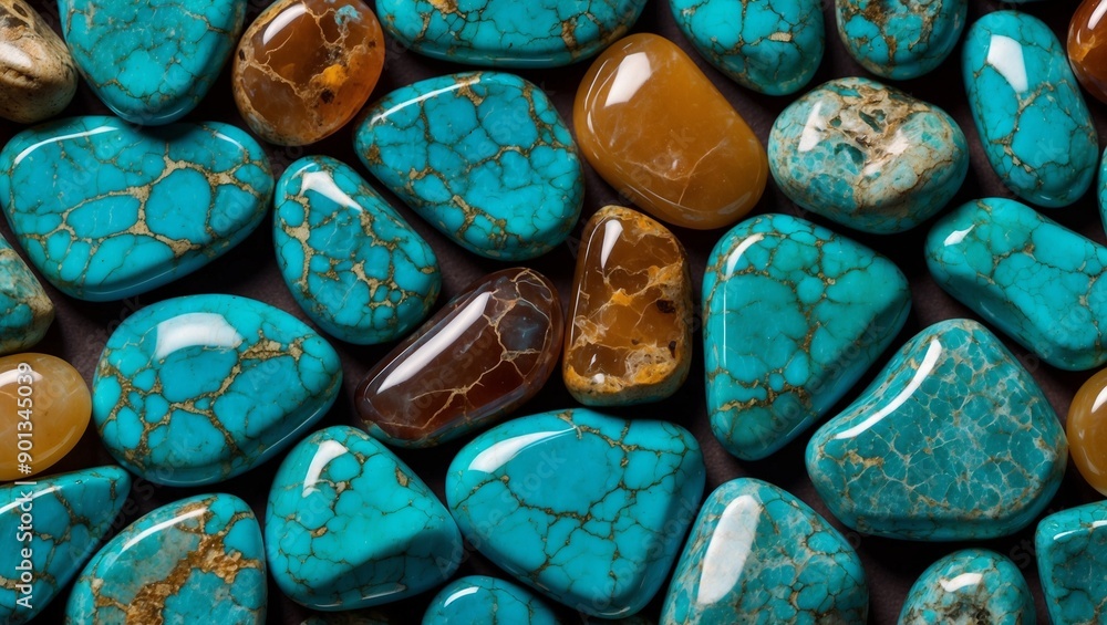 Mixture of turquoise rocks with slight variations Mixture of turquoise rocks with slight variations