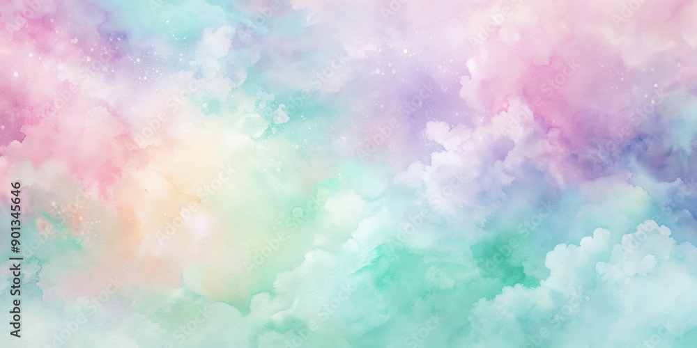Softly blended abstract watercolor background featuring gentle, whimsical rainbow hues of pale pink, lavender, and mint green, evoking a sense of calm and serenity. Softly blended abstract watercolor background featuring gentle, whimsical rainbow hues of pale pink, lavender, and mint green, evoking a sense of calm and serenity.