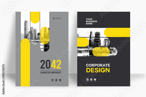 City Background Business Book Cover Design Template