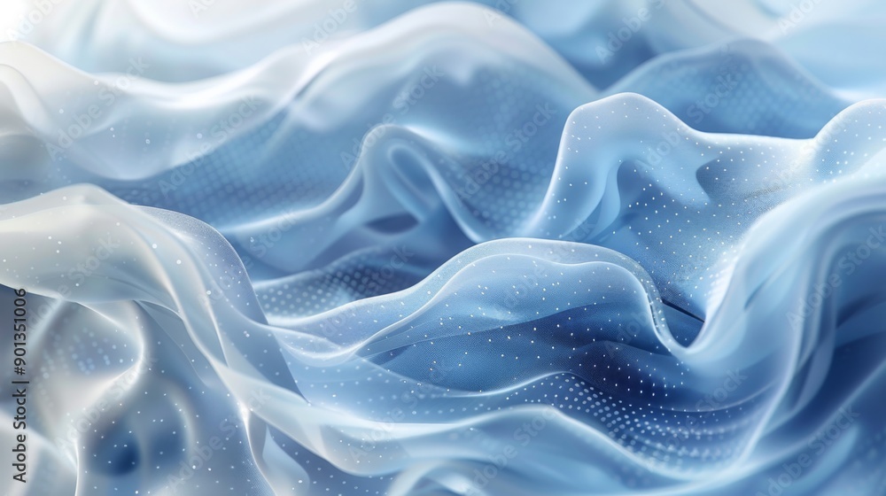 Obraz premium Abstract Blue Fabric Waves