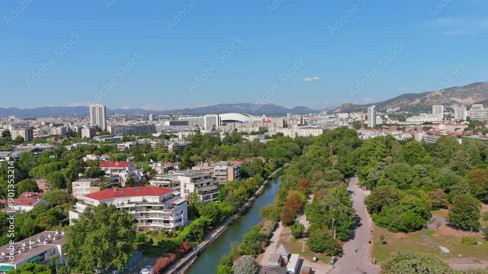 Marseille, France: Aerial view of famous French city by Mediterranean Sea, Borely Park (Parc Borély), summer day with clear blue sky - landscape panorama of Europe from above
Marseille, France: Aerial view of famous French city by Mediterranean Sea, Borely Park (Parc Borély), summer day with clear blue sky - landscape panorama of Europe from above