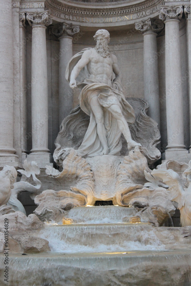 View of Rome Trevi Fountain Fontana di Trevi in Rome, Italy. Trevi is most famous fountain of Rome. Architecture and landmark of Rome. ROME,ITALY 25 March,2018 View of Rome Trevi Fountain Fontana di Trevi in Rome, Italy. Trevi is most famous fountain of Rome. Architecture and landmark of Rome. ROME,ITALY 25 March,2018